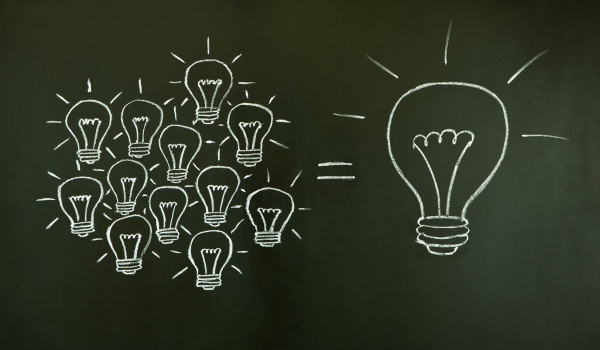 small lightbulbs equals big ideas