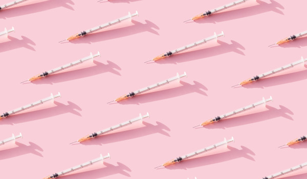 syringes pink background