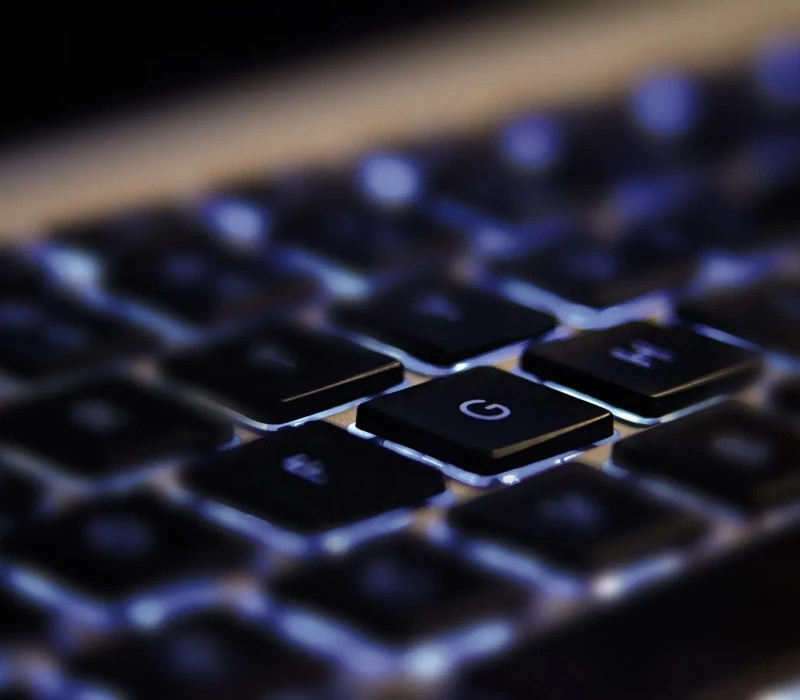 Close up image of laptop keyboard