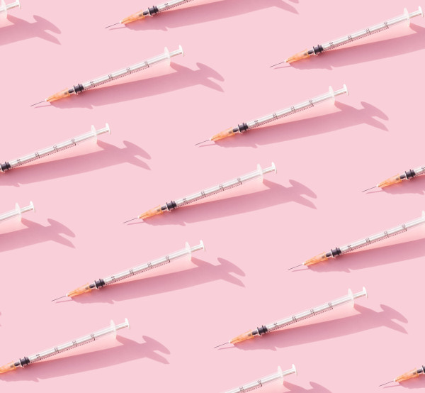 syringes pink background