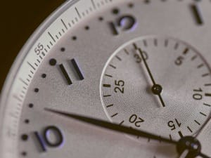 A picture of a clock at St Helens & Knowsley NHS Trust.