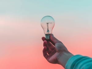 A picture of a lightbulb that represents innovation.