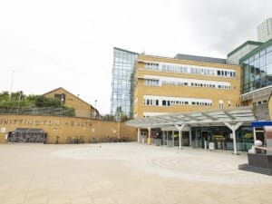A picture of the outside of Whittington Hospital.