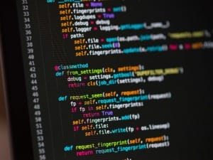 A [picture of coding on a computer screen.