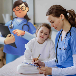 A NHS worker using our CareFlow Electronic Patient Record system.