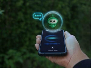 A picture of the CareFlow EPR AI function on a mobile device.