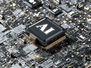 A picture of a circuit board with "AI" written on it.