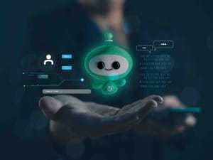 A picture of the System C AI robot representing FormFlow.