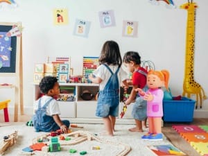 Nursery kids playing