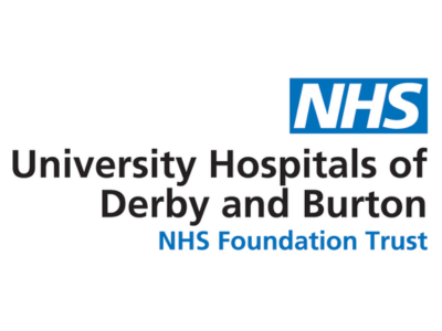 University Hospitals of Derby and Burton NHS logo.