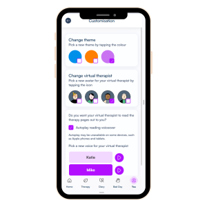 An image of the Feeling Safer App's Customisation Features.