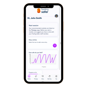 An image of the Feeling Safer App showing the next session.