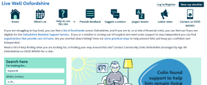 A screenshot of Live Well Oxfordshire.
