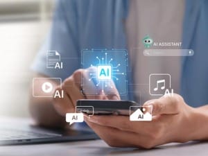 An image of a clinician using CareFlow Ambient AI Consultations.