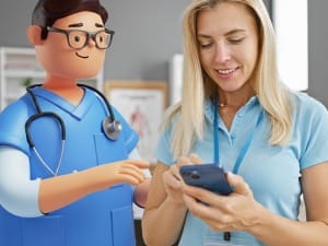 An image of a clinician using CareFlow Ambient AI in Emergency Care